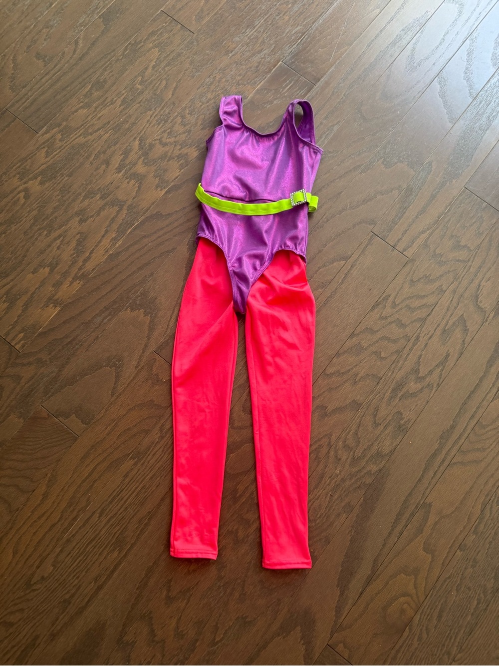 Weissman Dance outfit costume girls child size XS 80’s Metallic purple